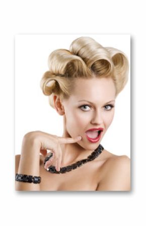 the blond with jewellery