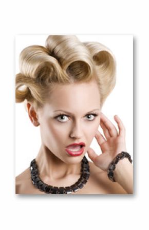 the blond making face