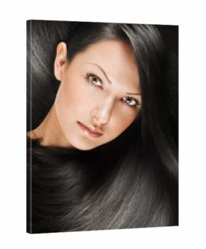 beautiful young woman with elegant long shiny hair