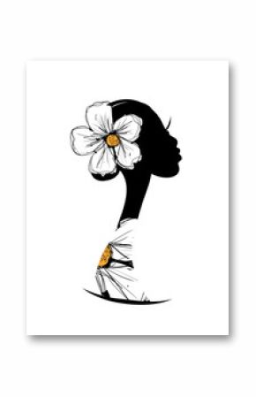 Female head silhouette for your design