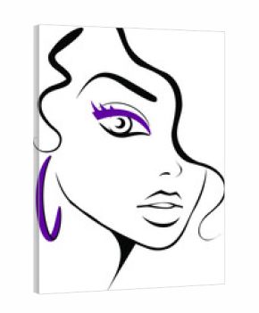 Beauty icon in black white and purple