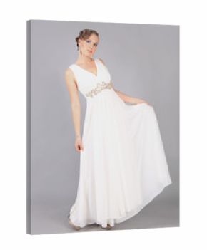 elegant girl  in white dress