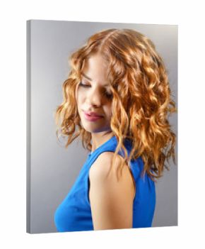 Pretty girl with short curly hair
