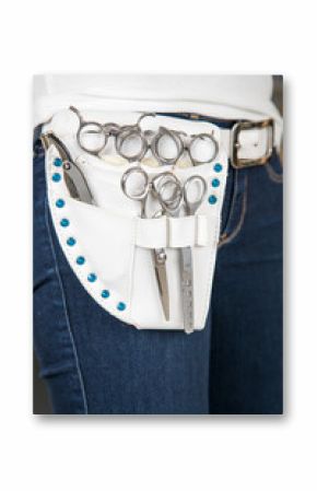 Hairstylists belt bag with scissors
