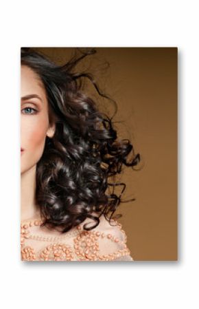 beautiful brunette with   curly hair