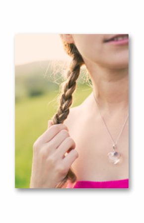 Breided hair brunette outdoor