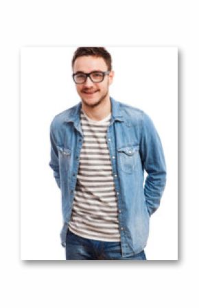 Studio portrait of a young handsome man