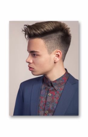 Sexy young fashion model with highlighted haircut