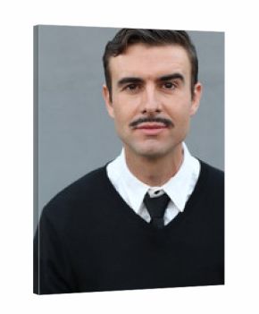 Portrait of a trendy man with a mustache