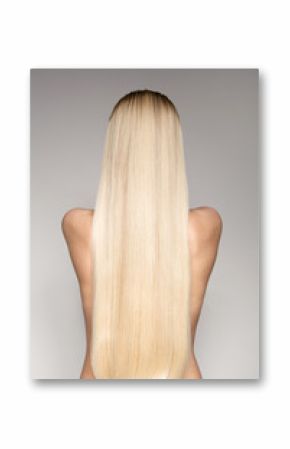 Portrait Of A Beautiful Young Blond Woman With Long Straight Hair
