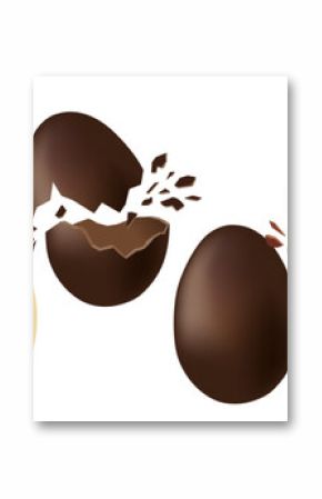 White Dark And Milk Chocolate Egg Decorations Vector