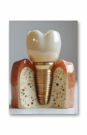 Dental implant with screw, abutment and crown