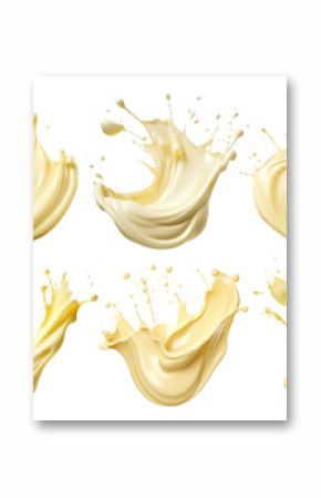 Set of delicious mayonnaise splashes, cut out