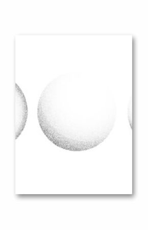 Circle noise texture. 3D grain sphere. Black dot vector halftone isolated PNG. Grunge round spray.