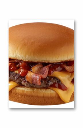 PNG Delicious bacon cheeseburger on bun