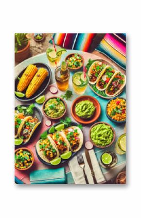 Gourmet Tacos in a Cozy Mexican Restaurant Setting
