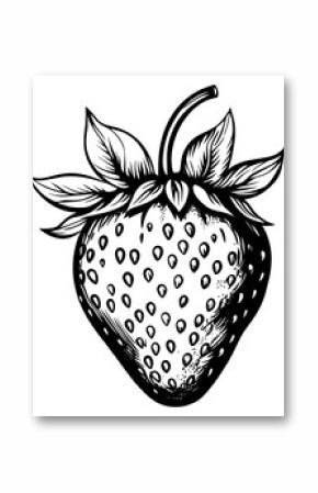Strawberry tattoo art illustration fruit vector