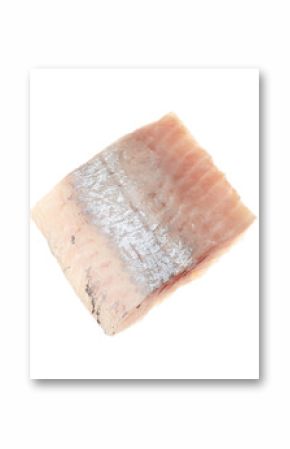 Piece of delicious herring isolated on white