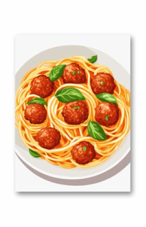 Meatballs and Spaghetti spaghetti pasta food vector