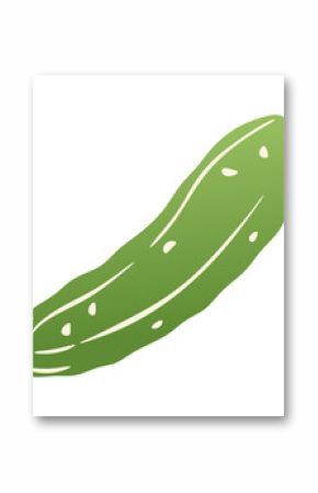 Green cucumber. Fresh pickle cucumber vegetable, organic farm food product, healthy vegetarian vegan diet nutrition, agriculture farm plant, salad cooking ingredient. Vector isolated illustration