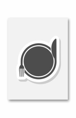 Restaurant food icon sticker isolated on gray background