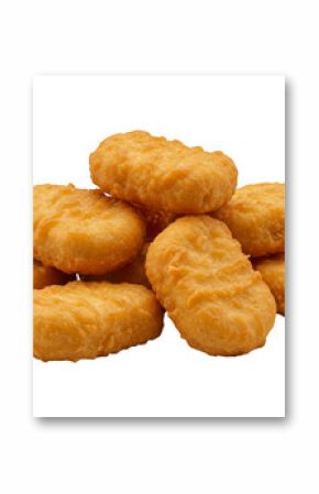 Illustration Golden Crispy Chicken Nuggets Snack on Transparent Background