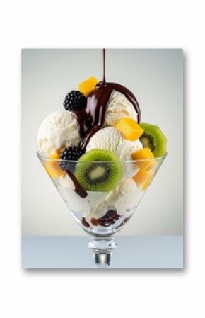 ice cream with fruits