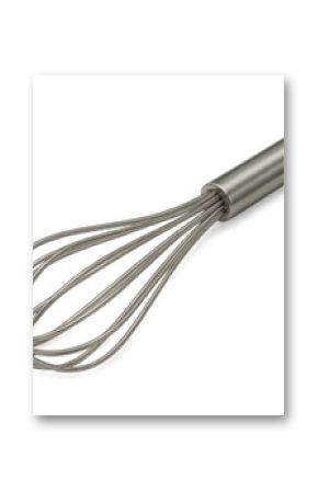 Classic metal whisk isolated on transparent background, perfect for mixing ingredients while baking or cooking