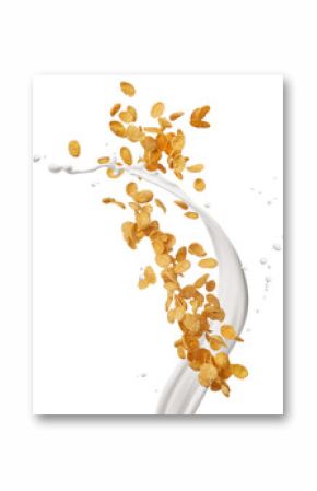 corn flakes with milk splash