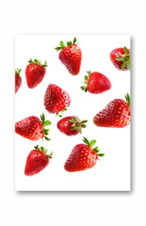 A group of strawberries against a transparent background