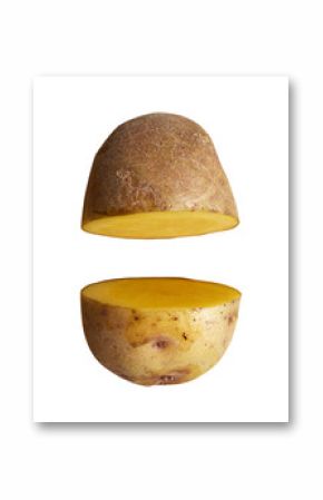 slice of raw potatoes isolated