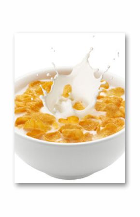 corn flakes with milk splash