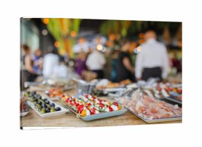 Delicious and colorful food installation at an exquisite event.   