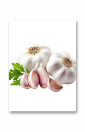 Fresh garlic isolated on a white background. PNG
