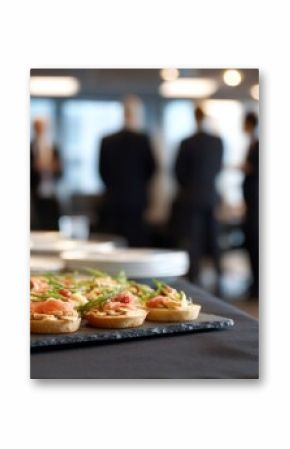 Business lunch snacks in modern office
