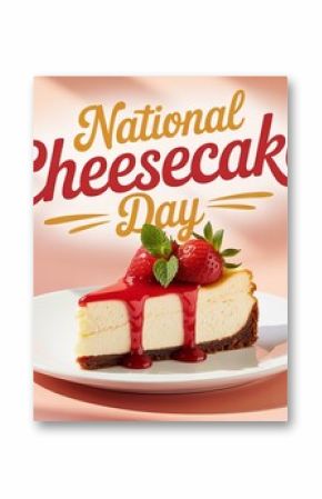National Cheesecake Day image featuring perfect slice and bold typography. 