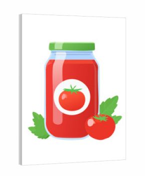 Jar of Tomato Sauce Isolated on a Transparent Background