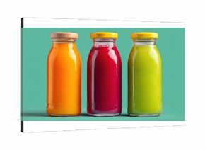 Vibrant Bottles of Freshly Pressed Fruit and Vegetable Juices