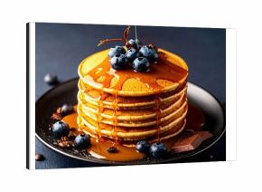 Pfannkuchen mit Beeren und Sirup 