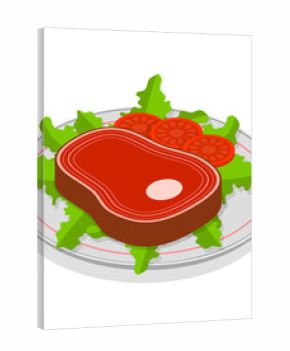 3D Isometric Flat  Illustration of Healthy Plate. Item 4