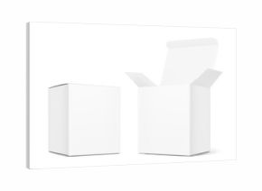 Closed paperboard box mockup. Vector illustration isolated on white background. Packaging for tea, drip bag coffee, cosmetic, food, pharmacy. Ready for your design. EPS10.