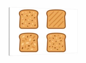 Assortment of toasted bread slices featuring seeded, whole grain, and grilled textures