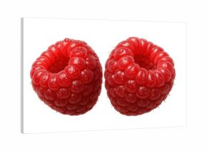 Fresh red raspberries with water drops, isolated on a transparent background, depicting a healthy and sweet fruit