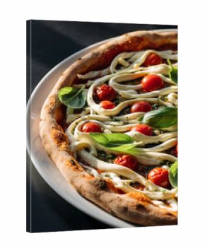 Caprese Pizza with Tomato, Basil, and Mozzarella