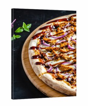 Barbecue Chicken Pizza with Smoky Sauce and Onions