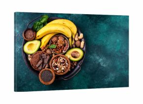 Products containing natural magnesium Mg