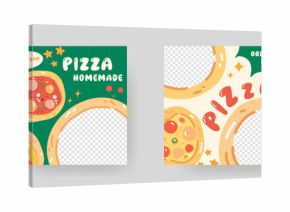 Homemade pizza social media post template in modern flat design. Perfect for restaurant marketing, online food promotion, delivery ads, and creative digital branding projects.