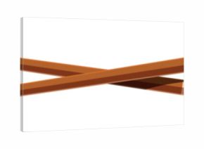 Wooden chopsticks isolated on white background representing asian cuisine and oriental culture