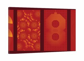 Chinese New Year 2025 greeting card background vector. Collection of Chinese festival with lantern, coin, line and dot texture. Elegant oriental illustration for cover, poster, envelope, calendar.