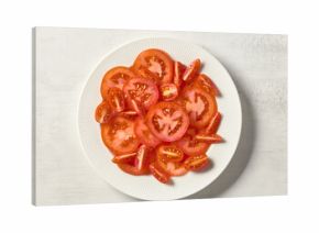plate of sliced tomato
